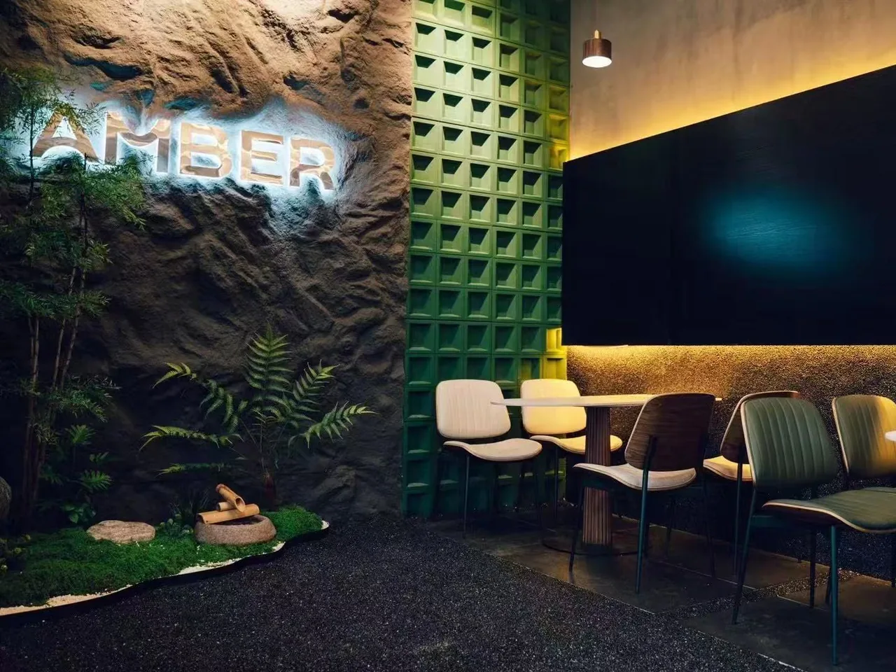 PU faux stone feature wall in an interior setting